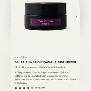 Twentynine Palms Santa Ana Salve Facial Moisturizer Gift Clean Beauty Emollient